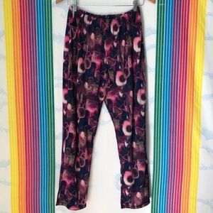 VINTAGE funky liquid psychedelic pattern lounge pants crop small